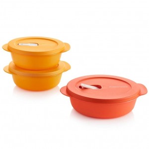 Tupperware Crystalwave Plus 3-pc. Set Brown Lunch and Snacks | OTEHN9062