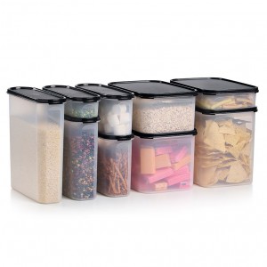 Tupperware Modular Mates Super Oval & Rectangular Set Black Dry Storage | EIWCP3094