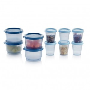 Tupperware Super Snack 10-pc. Set White / Blue / Light Lunch and Snacks | HPEXC6195