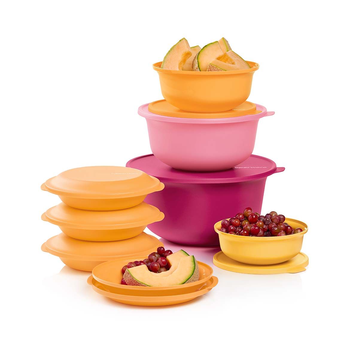 Tupperware Aloha Home Serving Collection Orange Plates and Bowls | VSFNU8574