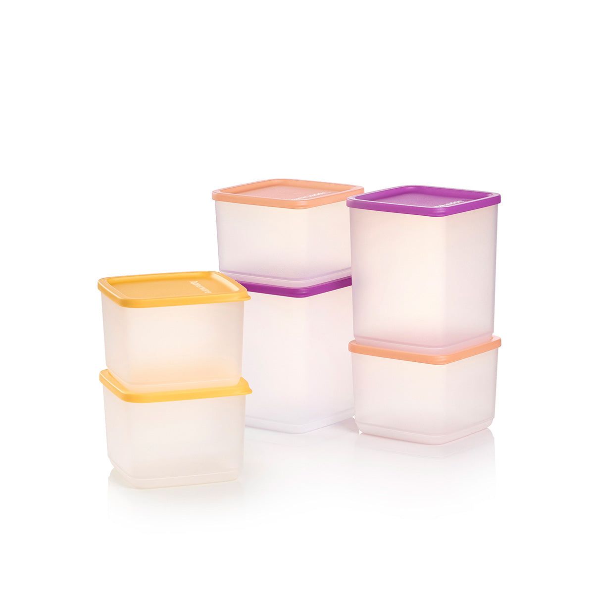 Tupperware Basic Bright Square 6-pc. Set Wild Mulberry Refrigerator Storage | YOQFH9728