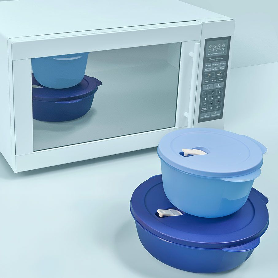Tupperware Crystalwave 2-pc. Set Blue Microwave Reheatable | XRGHM8421