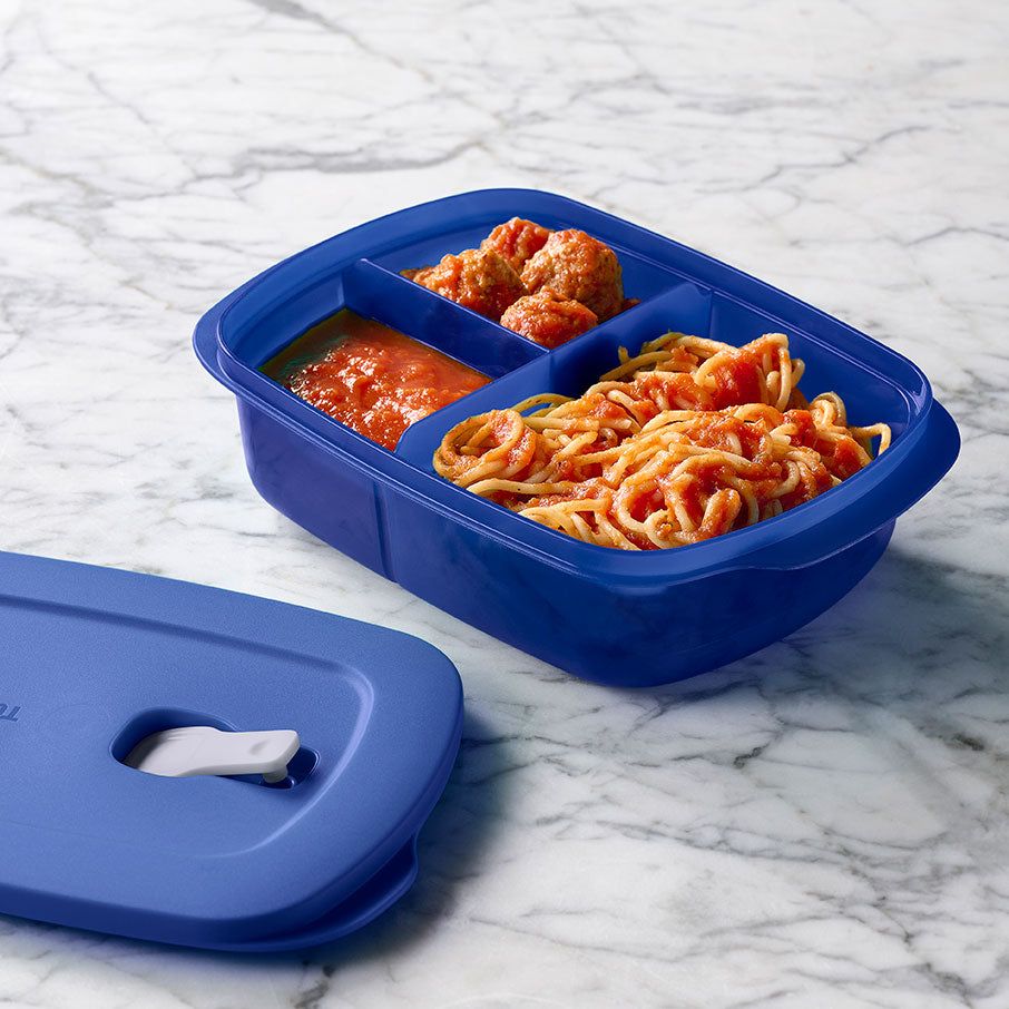 Tupperware Crystalwave 4-pc. Rectangular Set Blue Microwave Reheatable | ACLGY0352