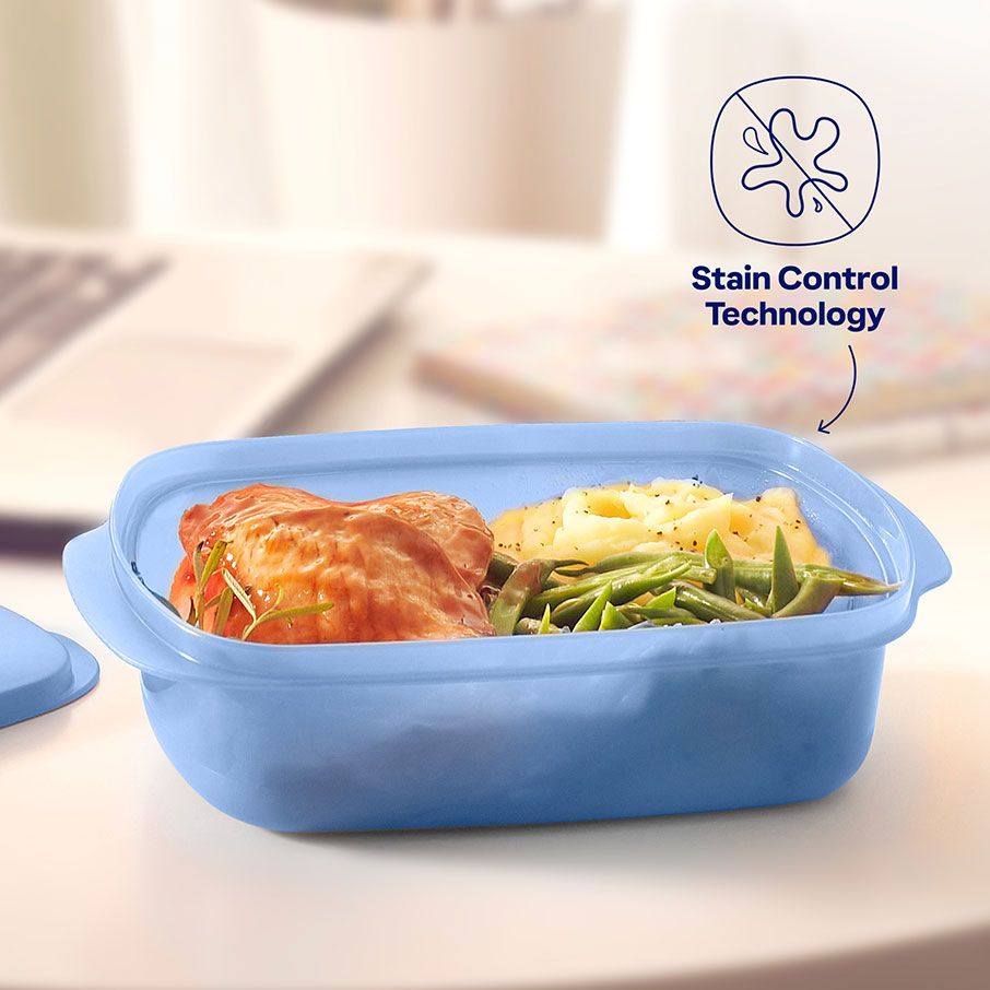 Tupperware Crystalwave Plus 4-cup/1 L Rectangular Cobalt Microwave Reheatable | ZUDBA8329