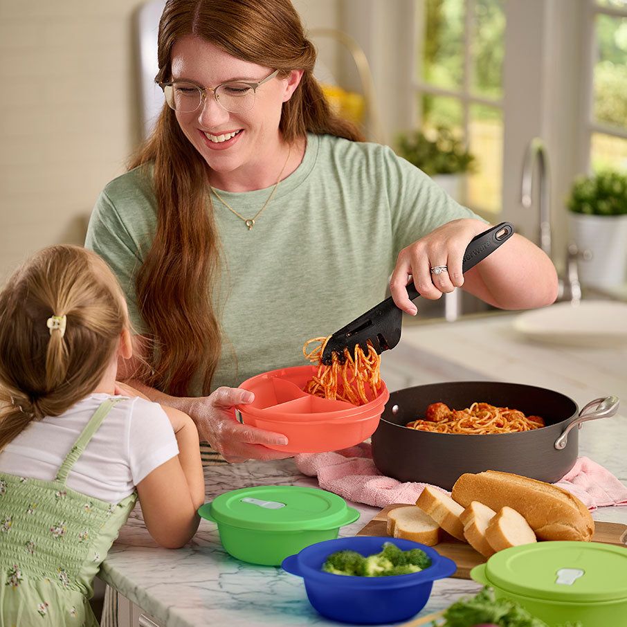 Tupperware Crystalwave Plus 4-pc. Round Set Blue Microwave Reheatable | OVERD0439