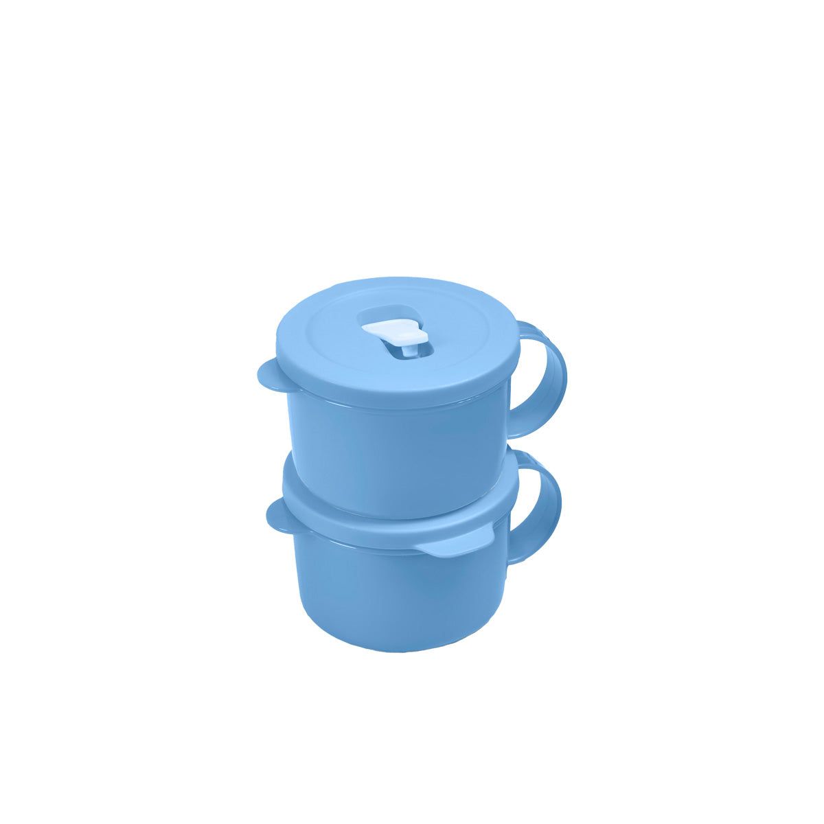 Tupperware Crystalwave Plus Soup Mugs Deep Blue Versatile Storage | NRPOU5921