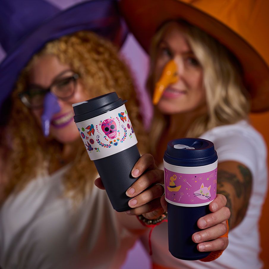 Tupperware Dia De Los Muertos Eco To-go Cup Black Thermal Drinkware | IPQZF9251