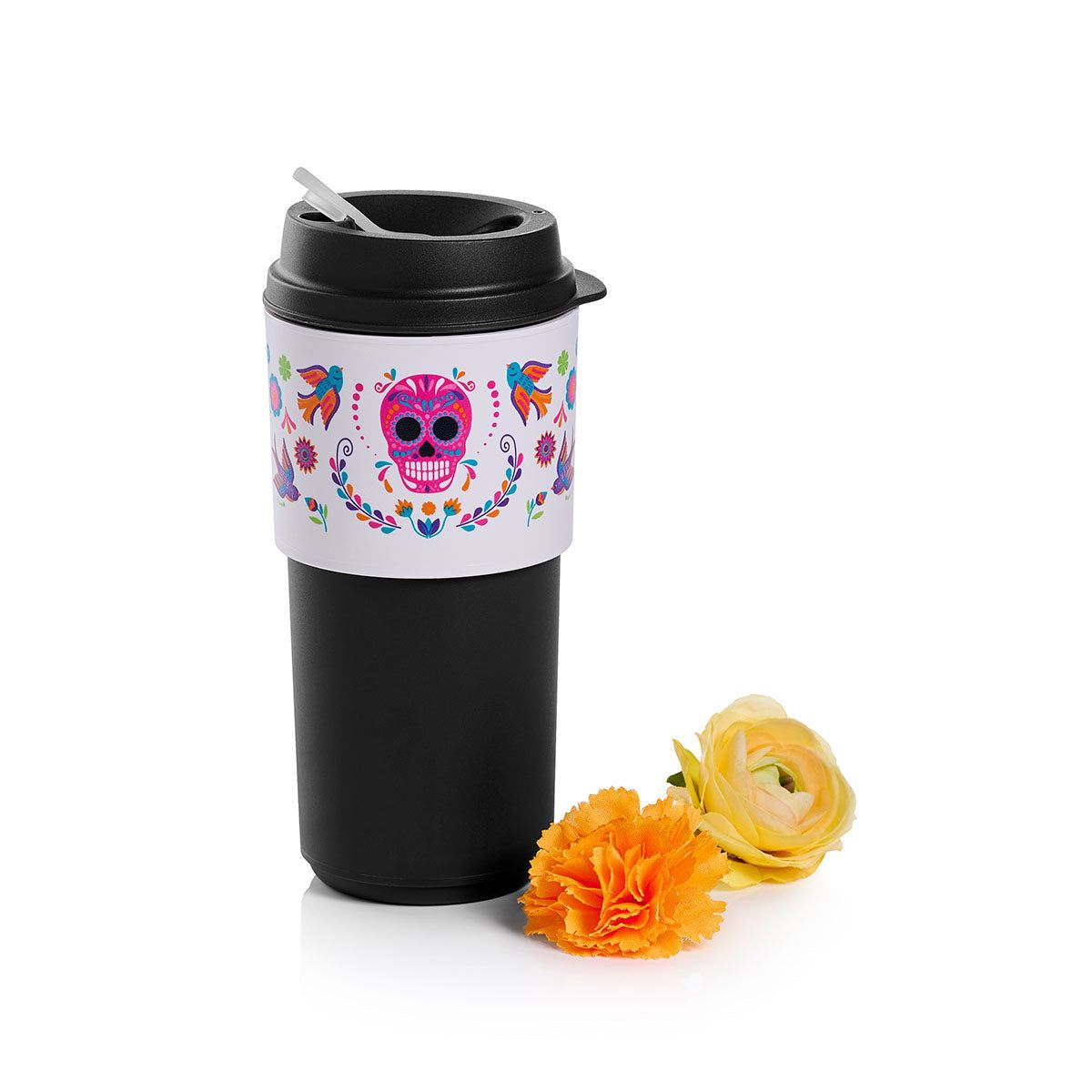 Tupperware Dia De Los Muertos Eco To-go Cup Black Thermal Drinkware | IPQZF9251