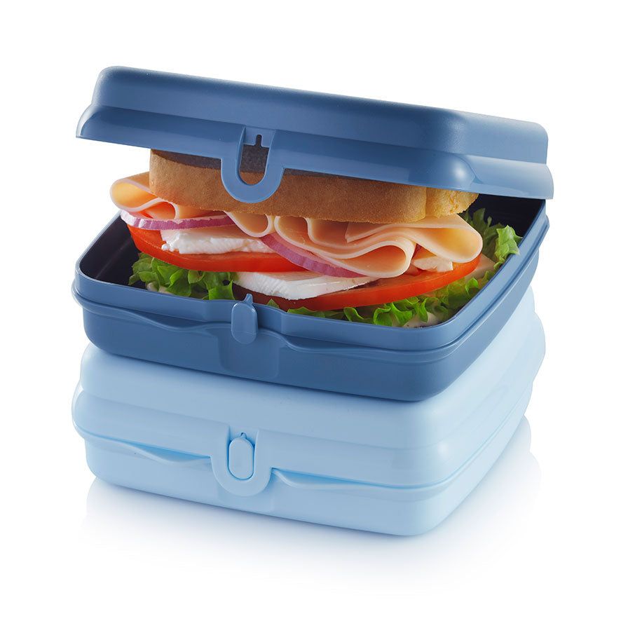 Tupperware Eco+ Sandwich Keepers White / Blue Lunch and Snacks | QOMWG8139