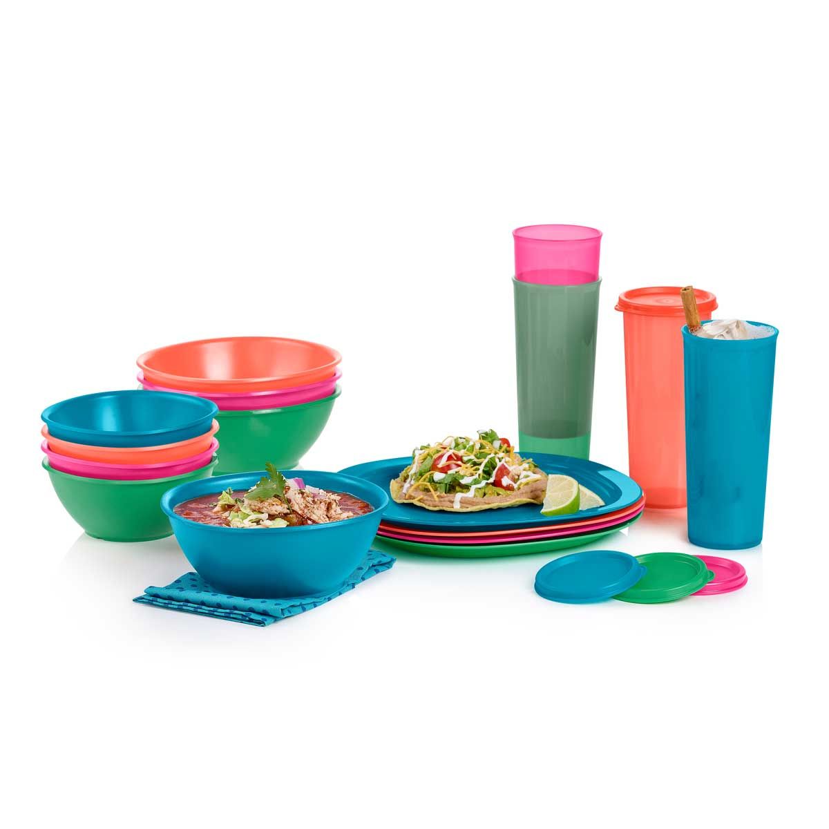 Tupperware Everyday 16-pc. Serving Set Plates and Bowls | IUSQV7384