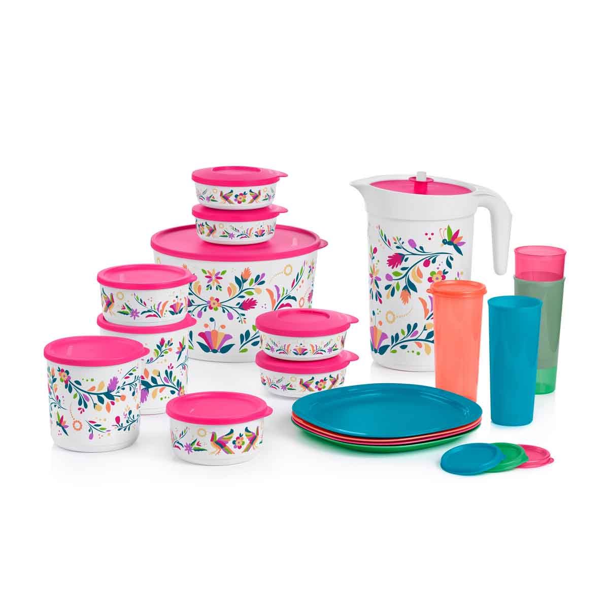 Tupperware Flittering Floral Folk Art 18-pc. Serving Set Serveware | RHAXT4819