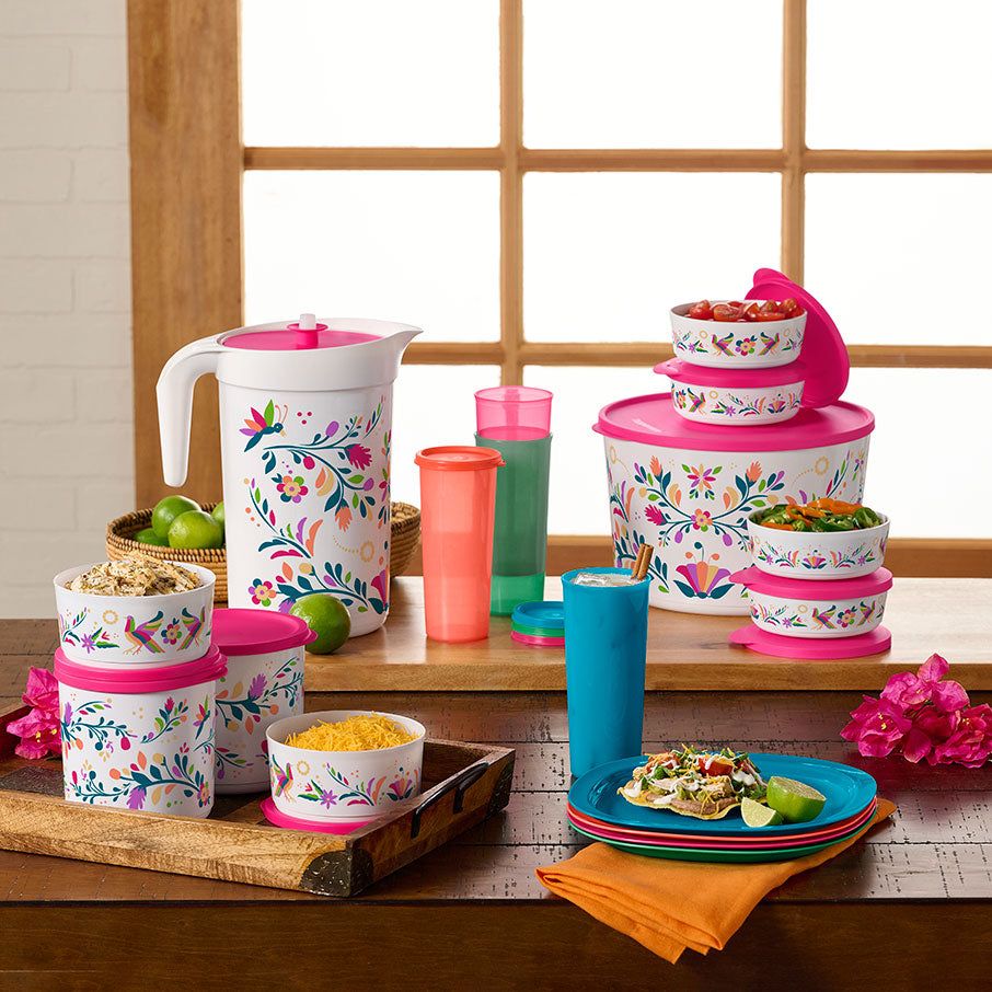 Tupperware Flittering Floral Folk Art 18-pc. Serving Set Serveware | RHAXT4819