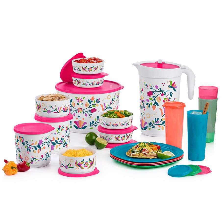 Tupperware Flittering Floral Folk Art 18-pc. Serving Set Serveware | RHAXT4819