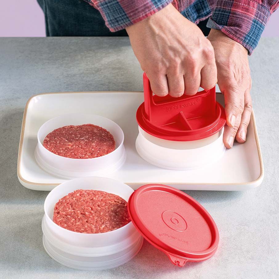 Tupperware Hamburger Press & Keepers Set Freezer Storage | NUZRB0289