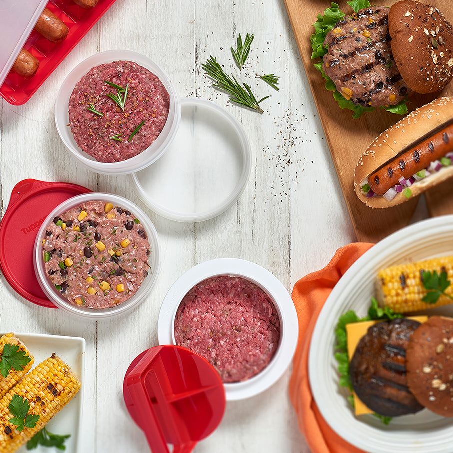 Tupperware Hamburger Press & Keepers Set Freezer Storage | NUZRB0289