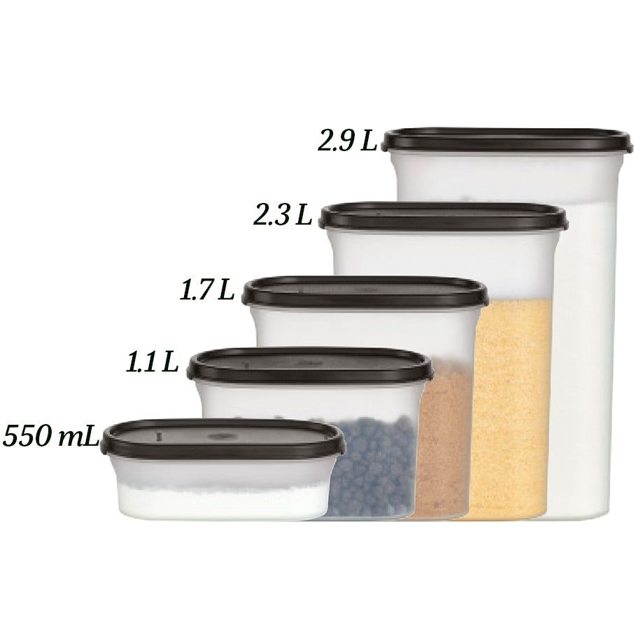 Tupperware Modular Mates Oval 3 Black Dry Storage | EYNDA9802