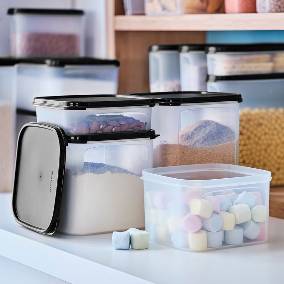 Tupperware Modular Mates Square 2 Black Dry Storage | KUFWG0618
