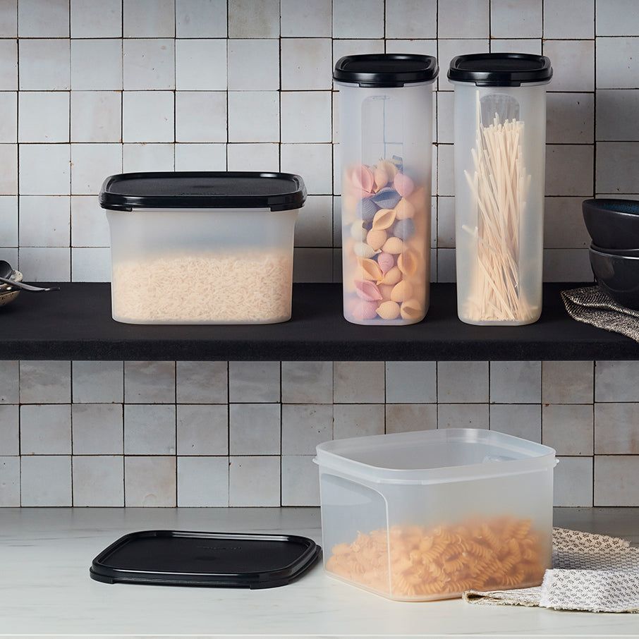 Tupperware Modular Mates Square 2 Black Dry Storage | KUFWG0618
