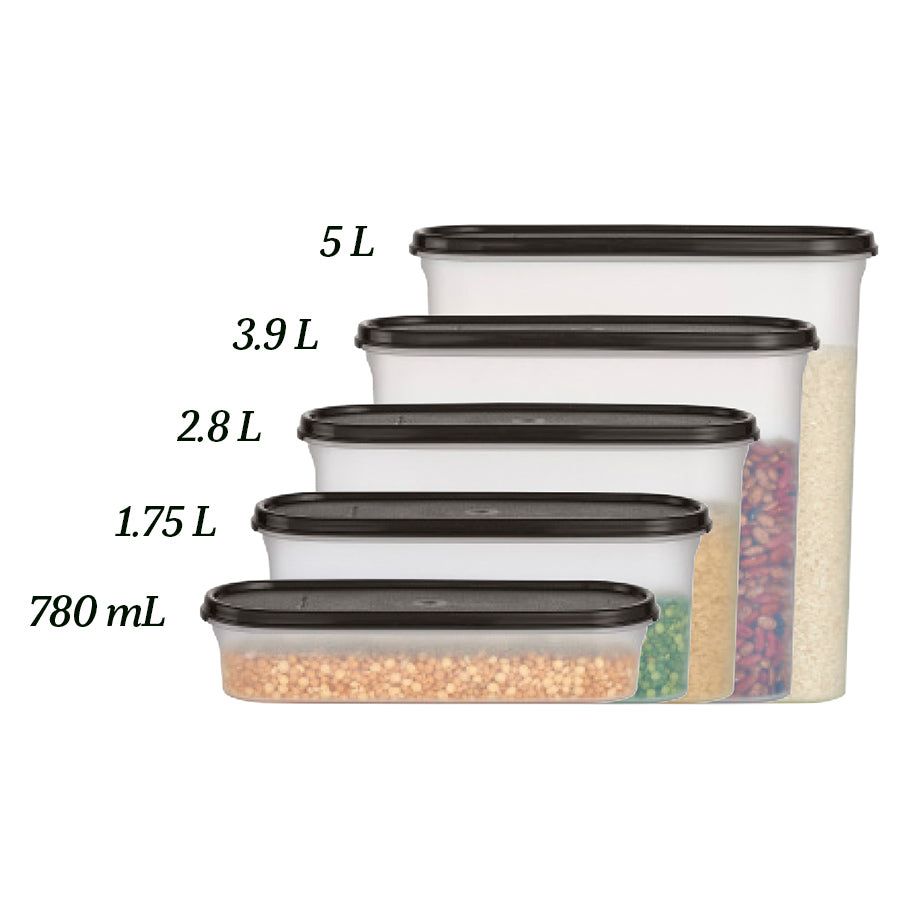 Tupperware Modular Mates Super Oval 3 Black Dry Storage | SPJMN1580