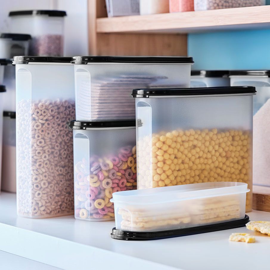 Tupperware Modular Mates Super Oval & Rectangular Set Black Dry Storage | EIWCP3094