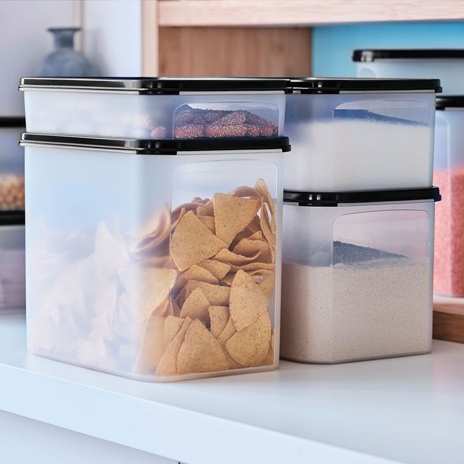 Tupperware Modular Mates Super Oval & Rectangular Set Black Dry Storage | EIWCP3094