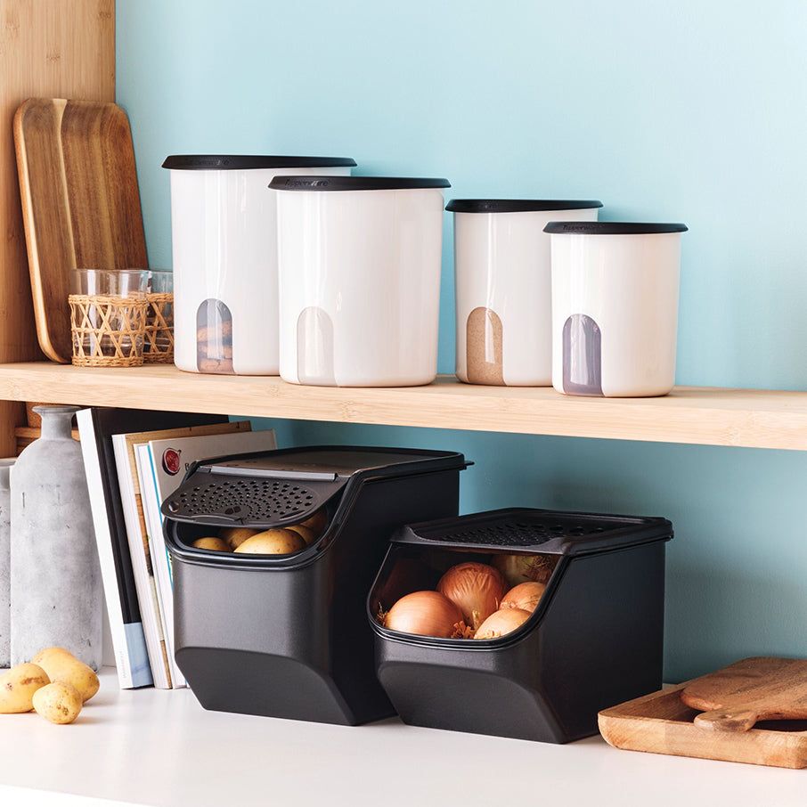 Tupperware Onion & Garlic Smart? Container Black Dry Storage | RNLEP4729