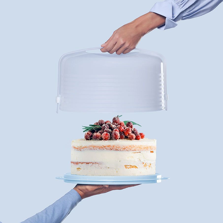 Tupperware Round Cake Taker White Baking | BHCLS5712