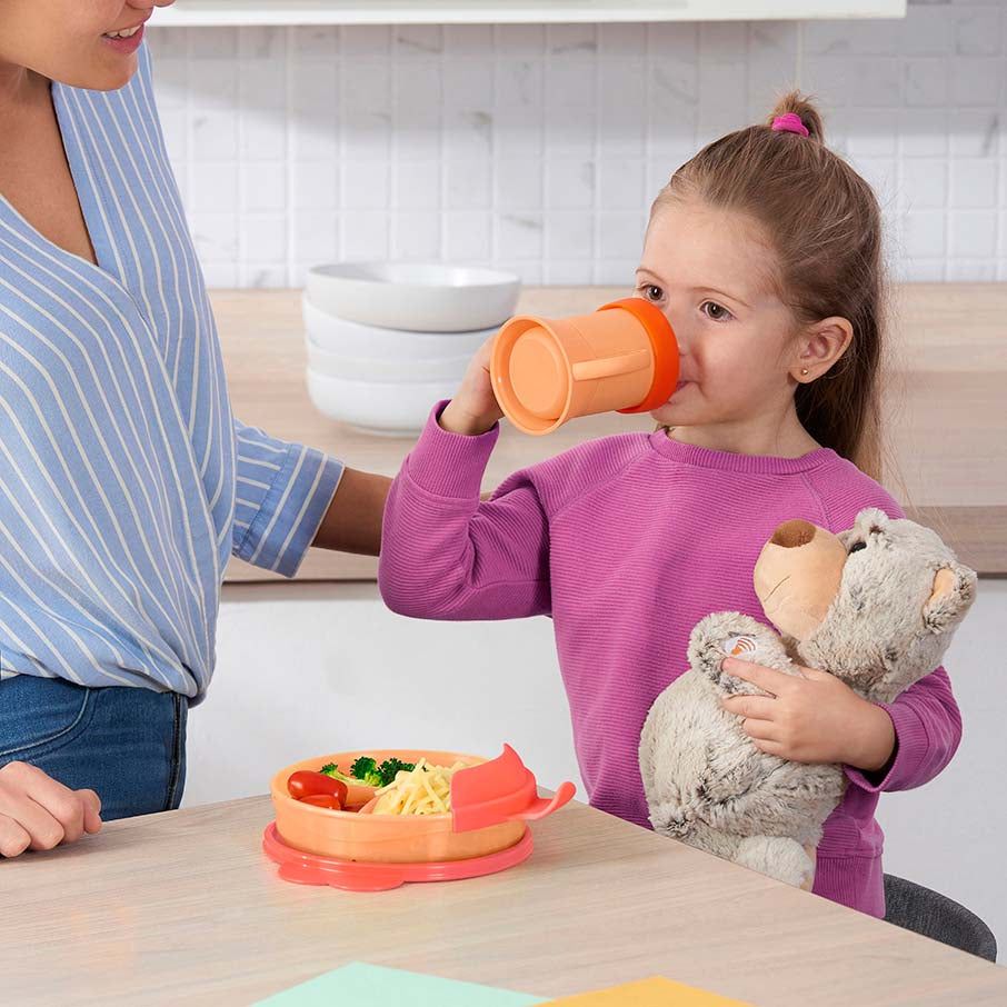 Tupperware Tupperkids Feeding Set Coral / Orange Plates and Bowls | YAGTB3468