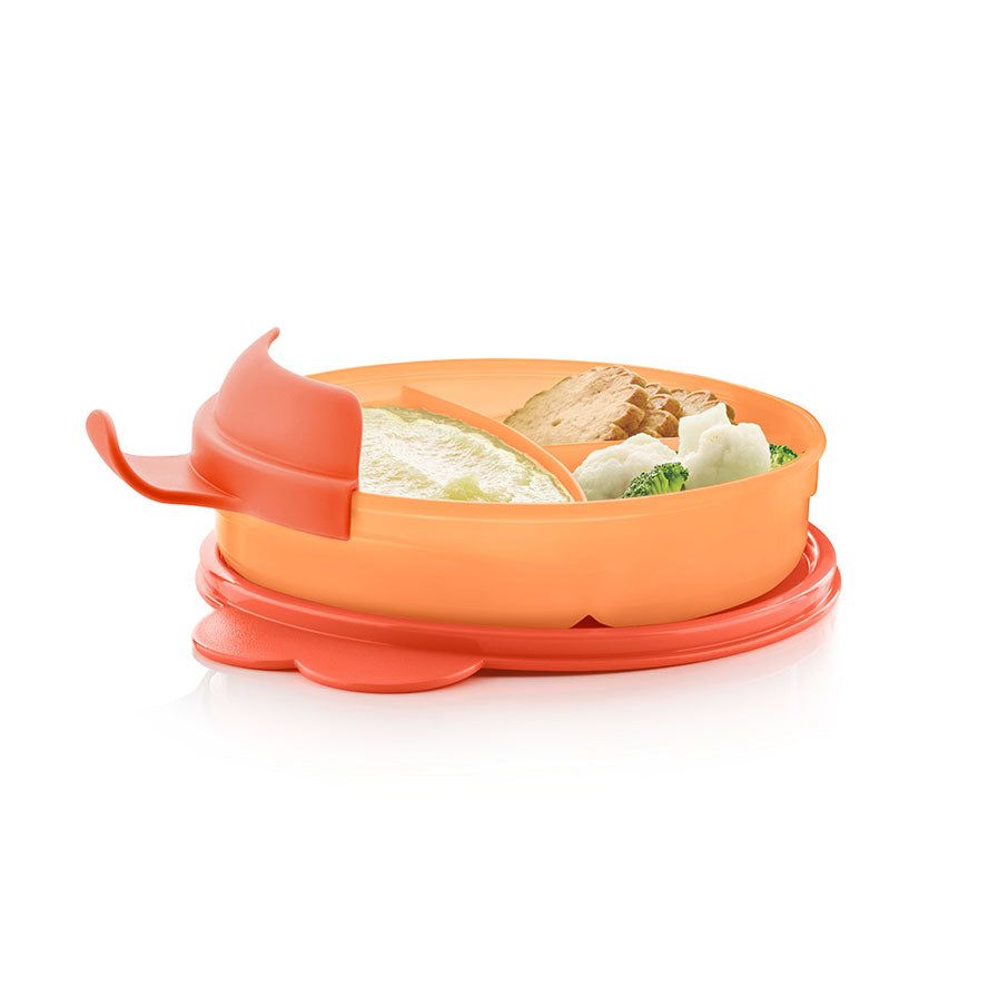Tupperware Tupperkids Feeding Set Coral / Orange Plates and Bowls | YAGTB3468