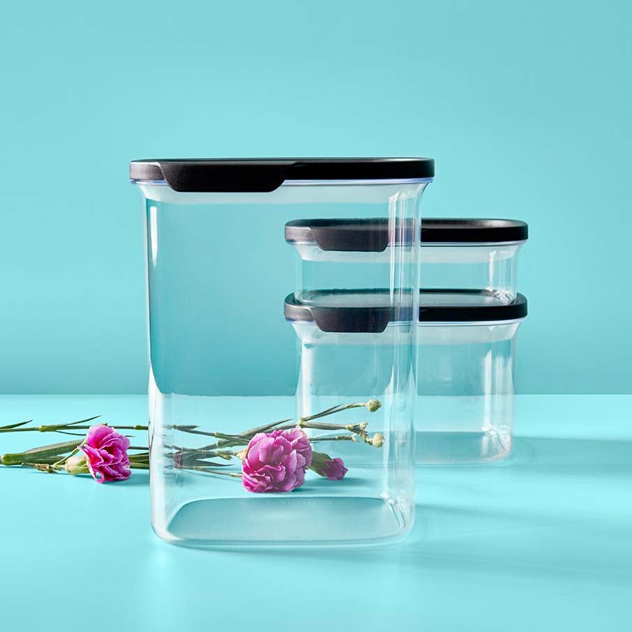 Tupperware Ultra Clear Square 5-pc. Set Cosmos Dry Storage | OJNLX3297
