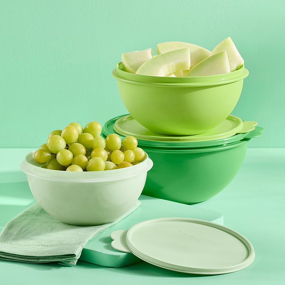 Tupperware Wonderlier 3-pc Set Green Refrigerator Storage | JFICS8026