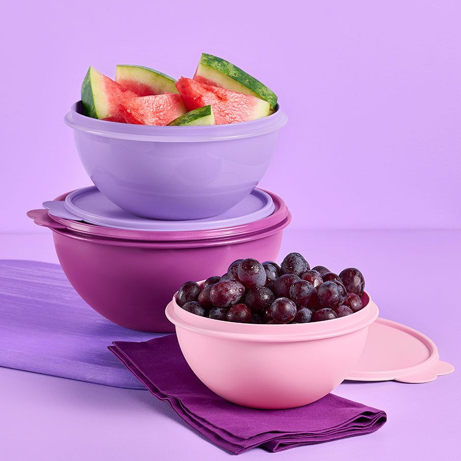 Tupperware Wonderlier 3-pc Set Purple Refrigerator Storage | HLPZF9124