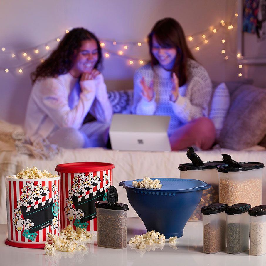Tupperware Wow Movie Night Pack Blue / Black / White Microwave Cooking | LQPNV0453